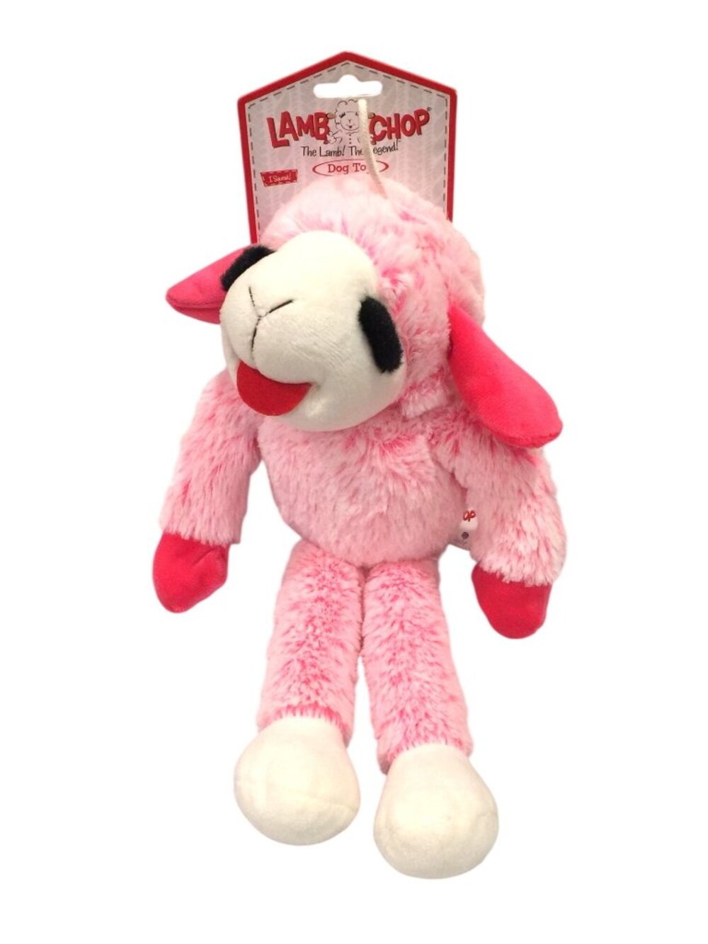 Lamb Chop 13" Plush Pink Floppy Dog Toy Squeaks